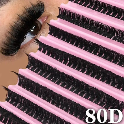 3D Mink Effect Segmented False Eyelashes Mixed Length 8-16mm Fake Eyelash Set Soft Fluffy Reusable Invisible Eyelashes Women