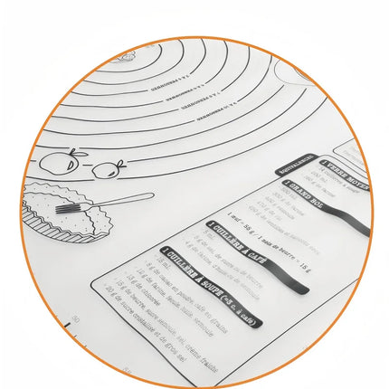 Non-slip, non-stick, food-grade rolling mat  Easy to clean and reusable  Baking and kneading mat