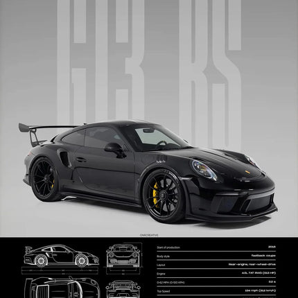 Minimalist 911 GT3-RS 718 GT4 RS Hyper Car Sports Car Supercar Poster Canvas Painting Wall Art Pictures Home Interior Decor