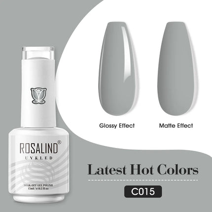 ROSALIND 15ml Nail Gel Polish Macaron Hybrid Varnish Semi Permanent Nail Art Design Soak Off Top Base Coat Esmalte UV Gel Nail