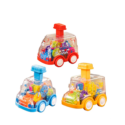 Children's pressing car toys, inertia gear cars, early education puzzle toys