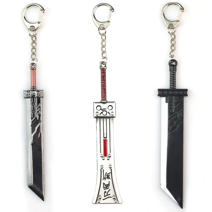 Game Final Fantasy 7 Cloud Buster Sword Keyring Remake Sword Zack Fair Metal Pendant Fans Cosplay Jewelry Gift