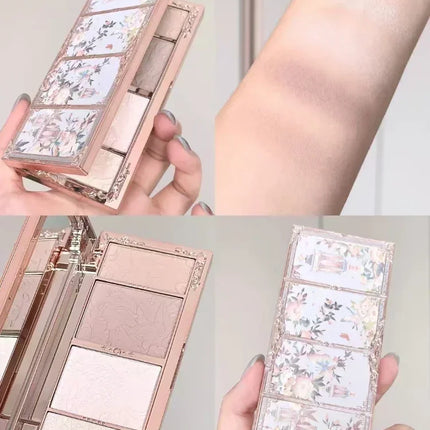 Flower Knows Makeup Butterfly Cloud Collar Collection Embossed Highlight&Contour Luminador Contouring Kit Palette Face Powder I