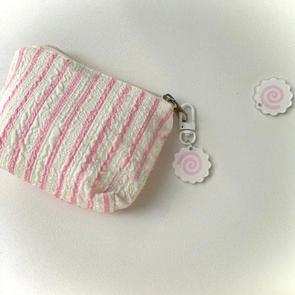 Handmade Acrylic Pink Squid Roll Charm Keychains Lovely Ornament Keyring Backpack Handbag Charm Pendant Keys Holder