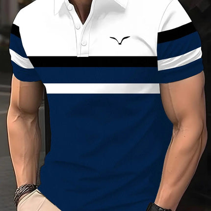 Men's Summer Casual short-sleeved Sports Polo shirt, men's Shirt Button Polo shirt, Logo Lapel Printed Polo shirt, fashionable,