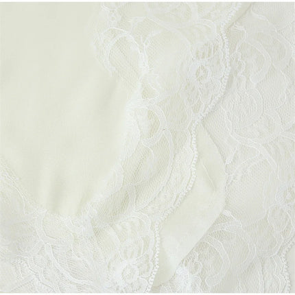 Women Lace Patchwork Sling Top Sexy V-neck Sleeveless Side Split Solid Color Vest 2025 New Summer Lady Party Vacation Tops