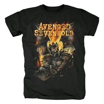 Avenged Sevenfold Band Nightmare Black Classic Style Casual Loose Print T-Shirt Graphic Short Sleeve Shirt Unisex