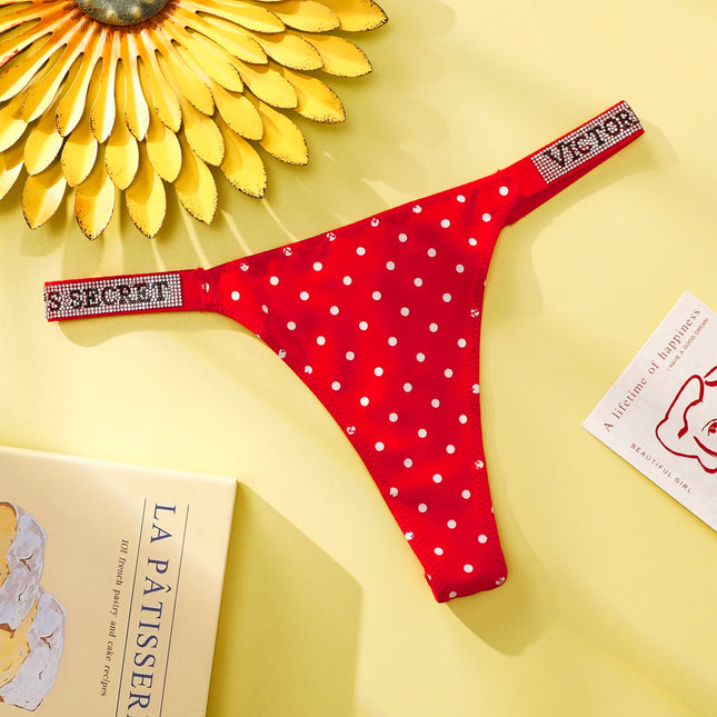 Victoria Secret Women Polka Dot Lace Bikini Cheeky Panties Set Breathable Cotton Hipster Underwear Thong Hipster Seamless