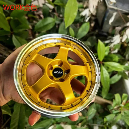 Wheel Model Car Ornaments RAYS Metal Wheel RID Aluminum Alloy Simulation Forging Wheel Modification Creative Desktop Toy