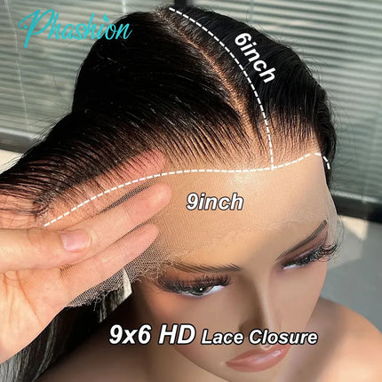 Phashion HD 6X4 9x6 Lace Closure Straight Pre Plucked Swiss Closure Only Natural Black 100% Remy Human Hair On Sale