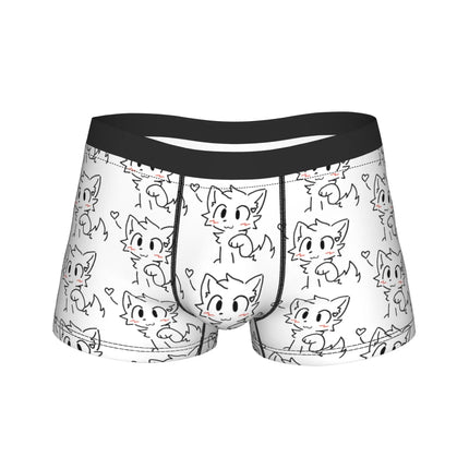 Men Boykisser Silly Cat Boxer Briefs Shorts Panties Soft Underwear Cartoon Furry Male Funny Plus Size Underpants