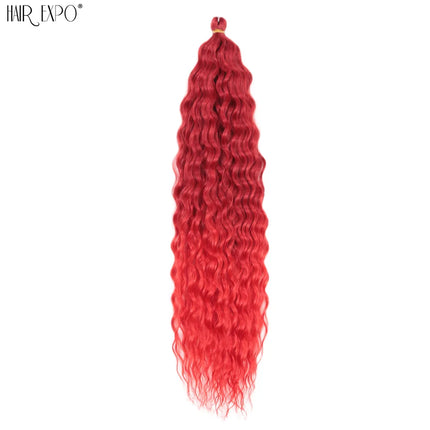 22"Ariel Curl Crochet Hair Synthetic Deep Wave Braid Hair Extension Ombre Ariel Curl Hair Soft Water Wave Twist Hair Blonde Pink