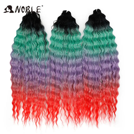 Noble 24Inch 300g Crochet Hair Curl Hair Water Wave Ombre Blonde Twist Crochet Hair Braid Hair Deep Wave Braiding Hair Extension