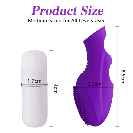 Dual Stimulation Finger Sleeve Vibrator, Clit and G Spot Massager for Women, Soft Silicone Female Adult Sex Toy