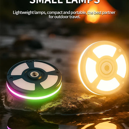 New multi-functional outdoor waterproof camping light, portable cap clip hook magnet RGB ambiance camping light