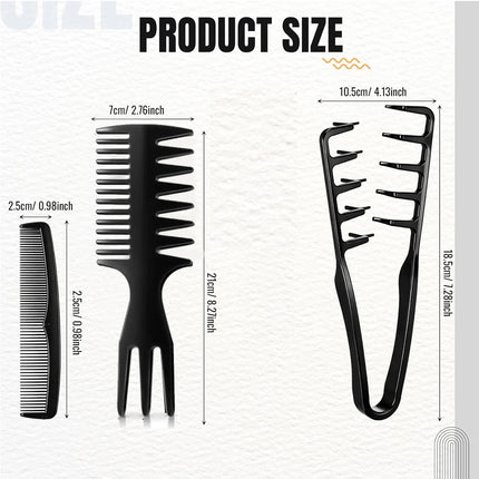 4pc Hair Comb for Men Hair Brush Set, Vent Brush Texture Comb Men Styling Comb Wide Tooth Design for Unique Styles Salon Tools