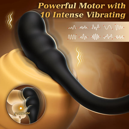 Télécommande Vibrateur Anal Masseur de Prostate avec Anneau Vibrant pour Pénis pour Retarder l'Éjaculation Jouets Sexuels pour Hommes