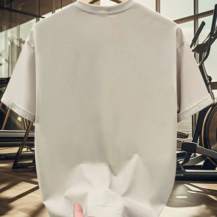Summer Men's 100% Cotton Casual Sports Loose Large Size Letter Pattern Printed Comfortable Round Neck Short Sleeve T-shirt Top