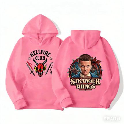 Stranger Things Kids (3-12Y) Matching Hoodie with Upside Down Design, Hawkins Indiana Inspired Pullover Sweatshirt for Family