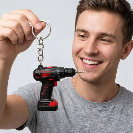 Lifelike Electric Drill Key Chain Cool Design Lightweight Drill Key Ring Mini Size PVC Mini Electric Drill Keychain