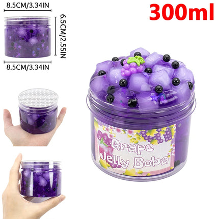 300ml Large Fruit Capacity Crunchy Crystal Slime Set Super Soft And Non-Sticky Jelly Putty Cube Slime Birthday Party Favor Gifts