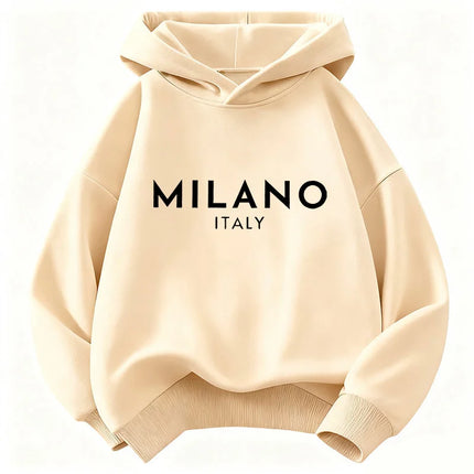 Fashion Letter Printed Milano Italy Y2k Hoodie Kids Children's Sweatshirt Hoody for Boys Girls Casual Hoodies Hip Hop Clothes