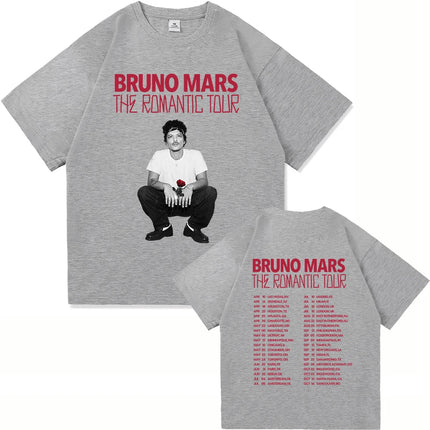 The Romantic Album T Shirt Bruno Mars The Romantic Tour 2026 Men/women Clothing Vintage Harajuku High Quality Cotton Tshirts