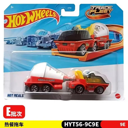 New Hot Wheels Pressure Cast Alloy Car Volv O 240 Drift Camper Transport Trailer Track Fleet Hyt56 Simulation Hobby Model Gift
