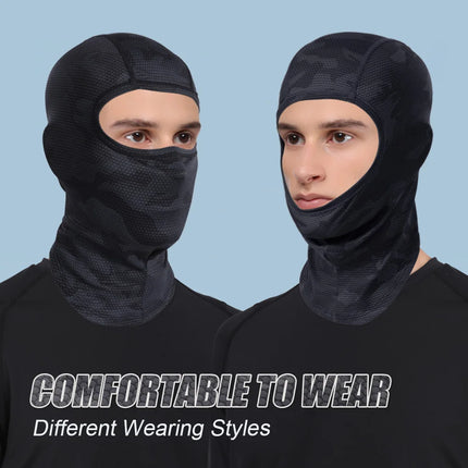 Motorcycle Cooling Full Face Mask Summer Breathable Motorbike Riding Hood Neck Cover Motocross Cycling Helmet Headgear