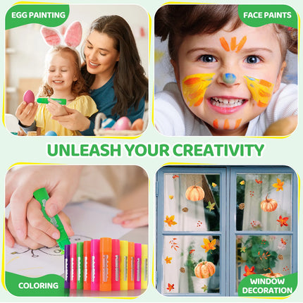 12 Colors Macaron Wax Crayon Set Fluorescence Quick Drying Crayons Soft Solid Oil Painting Sticks for Kids DIY Drawing Graffiti