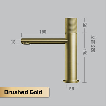 Brass Black Bathroom Faucet Round Hand Washing Toilet Table Under High-End Hotel Hot and Cold Faucet