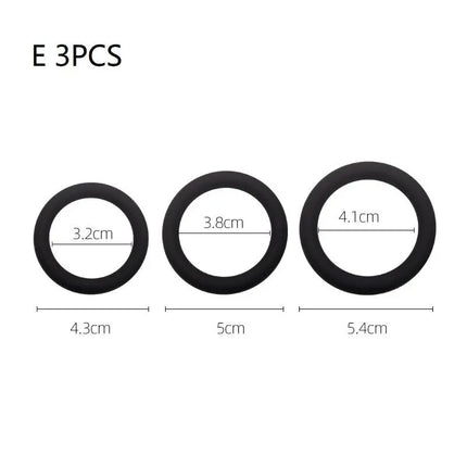 New 1/3/4/6/7/9Pcs Adjustable Silicone Penis Rings Set For Male Cockring Ejaculation Delay Sex Toy For Couples Adult Fun Options