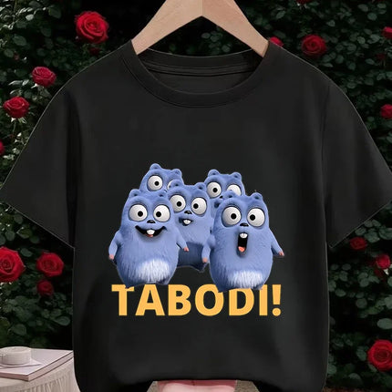 Hot Cartoon Grizzy and the Lemmings T-Shirt 3-14Y Boys Girls Summer Cute Kawaii Fashion Street Casual Crew Neck