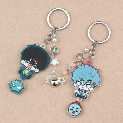 2Pcs Alien Stage Ivan & Till Cartoon Keychain Acrylic Chain for Woman Men Fashion Anime Figure Acrylic Keyring Pendant Gift