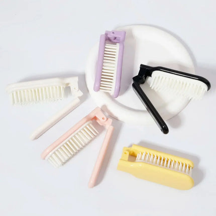 Portable travel folding comb, anti-static mini pocket hair comb, plastic folding comb, Special for real hair wigs