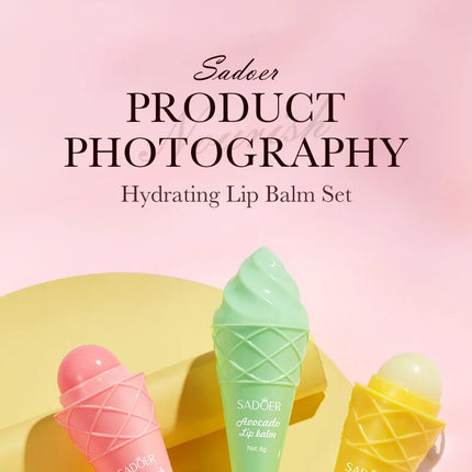 SADOER Avocado Moisturizing Lip Balm Honey Strawberry Anti Chap Lipstick Hydrating Repair Nourishing Lips Skin Care Products