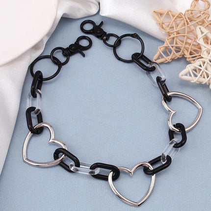 Punk Hiphop Long Resin Pentagram Heart Rock Trousers Hipster Pant Jean Keychain Ring Clip Acrylic Key Chains Women Accessories
