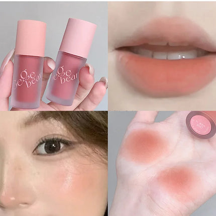 Gege Bear Smooth Multi-purpose Cream Expansion Color Blush Not Easy to Fade Nude Matte Velvet Lip Glaze