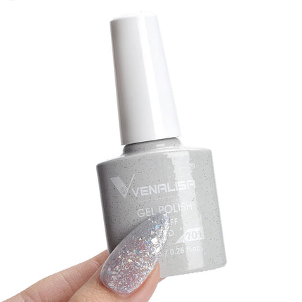 #758 Milky White Venalisa Nail Gel Polish Pearl Color Fall Nails TPO Free Long Wear Diamond Top Soak Off UV LED Gel Nail 7.5ml