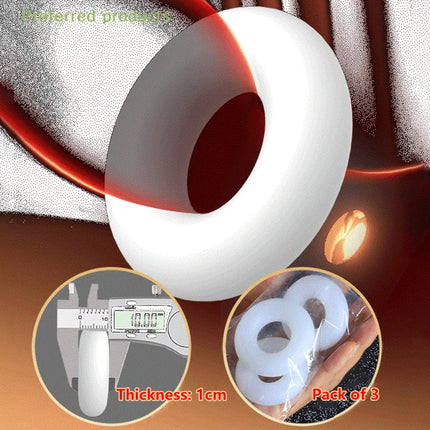 3pcs TPE Reusable Cock Rings Testis Restraint Male Delay Ejaculation Penis Rings for Lasting Erection Scrotum Sex Toys for Men