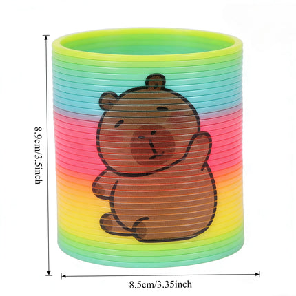 Capybara Design Big Rainbow Slinky Toy Set Flexible Magic Spring Coil Fidget Toy for Kids 1 3 6pcs Options Perfect Holiday Gift