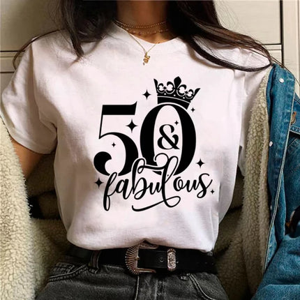 I Am 39 Plus Middle Finger Print Women T-shirts Short Sleeve Female Tshirts I Am 49 Plus Middle Finger Graphic T Shirt Y2k Tops