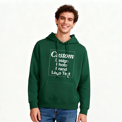 High Quality Custom Hoodie Cotton Sweatshirt Print Embroidery Brand Logo Text Photo Design Men Women Famliy Team Clothing 300g