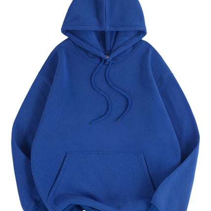 Basic Winter Women's Solid Hoodies Stretch Fleece Comfortable Sweatshirts Loose Pocket Warm Clothes New Street Female Pullover