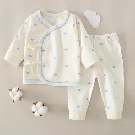 Hospital Newborn Set 100% Cotton Long Sleeve Tops Pants Two Pieces Spring Autumn Unisex Baby Outfits For Boys Girls 0 6 Months