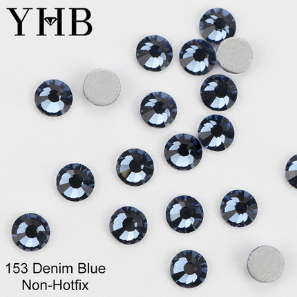 YHB 134-174 Glitter Cold Fixation Flat Back Non-Hotfix Rhinestone For Bags Nails Fabric Garment Decoration Jewelry Accessories