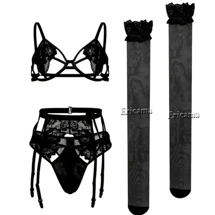 Sexy Lingerie Woman Lace Transparent Underwear Brief And Panty Sets Bra Kit Push Up Breves Sets Erotic lingerie Sexy Bras Sets
