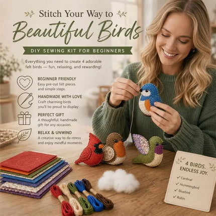 Beaded Bird DIY Craft Kit - Handmade Animal Beading Set for Adults, Creative Home Decor & Art Project, Gift for Craft Lovers 1pc