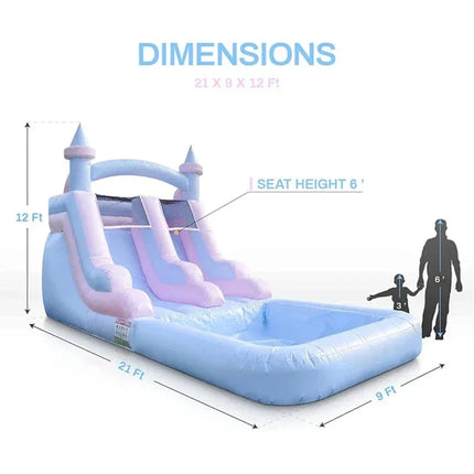 Commercial Grade Inflatable Water Slide with Splash Pool giant Bouncy Castle for Adults Kids for Backyard, Outdoor Slide Park