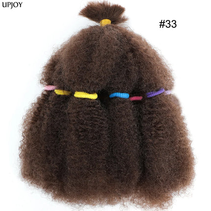 Afro Kinky Curly Hair Bulk Synthetic 12inch Ombre Marley Twists Braiding Hair #1B 4 27 30 33 99J Green Ombre Purple Brown Colors